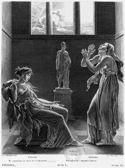 Fedra i Oenone, ilustracja z aktu I scena 3 "Phedre" Jeana Racine