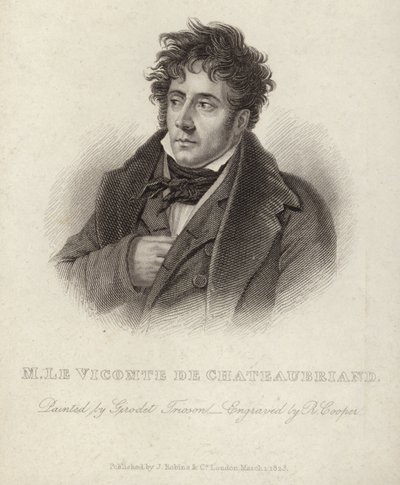 Portret wicehrabiego de Chateaubriand autorstwa Anne Louis Girodet de Roucy Trioson