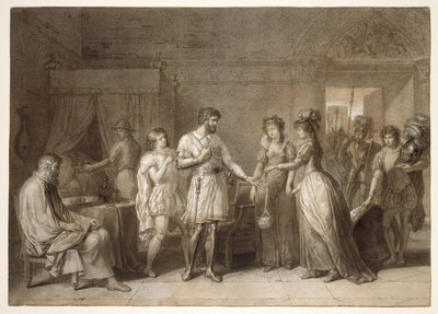 Bayard odmawiający prezentów swojej gospodyni w Brescii autorstwa Anne Louis Girodet de Roussy Trioson