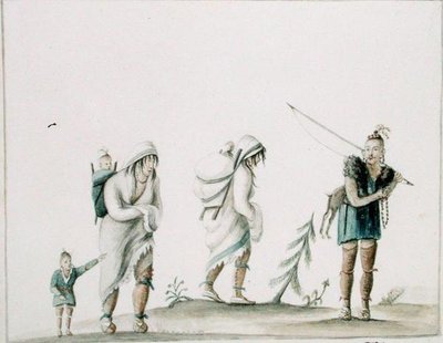 Rodzina indyjska, ok. 1807 (akwarela na papierze) autorstwa Anne Marguerite Hyde de Neuville