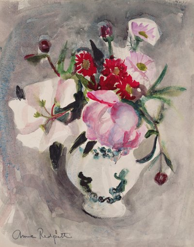 Kwiaty, ok. 1955 r. (akwarela na papierze) autorstwa Anne Redpath