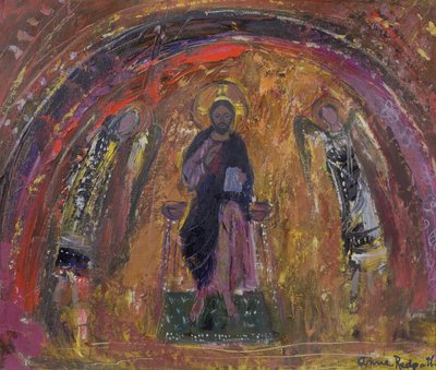 W kaplicy, Torcello (olej na płótnie) autorstwa Anne Redpath