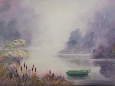 Łódź wiosłowa na jeziorze Misty autorstwa Annette Armitage