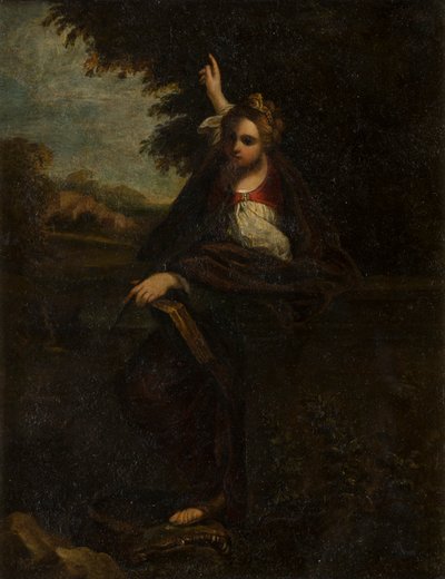 Św. Małgorzata w krajobrazie : Sybil, ok. 1580-1609 (metal pod szkłem) autorstwa Annibale (after) Carracci