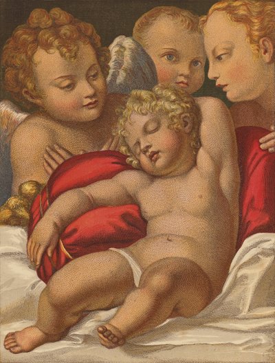 Dzieciątko Zbawiciel. (kolorowa litografia) autorstwa Annibale (after) Carracci
