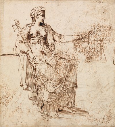 Carracci - Sprawiedliwość, RCIN 902146 autorstwa Annibale Carracci