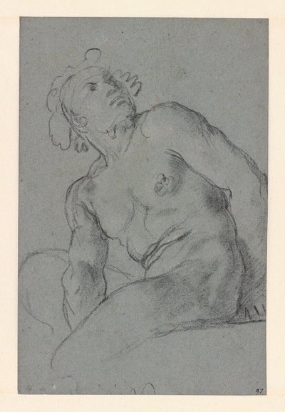 Carracci - Akt męski w pozycji siedzącej, I 183 (PK) autorstwa Annibale Carracci