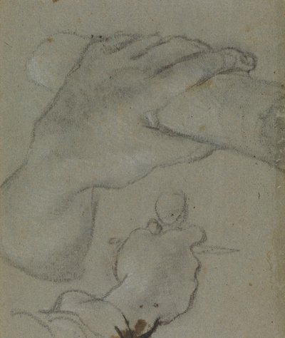 Carracci - studium v dla rąk św. Jana E, RCIN 902115 autorstwa Annibale Carracci