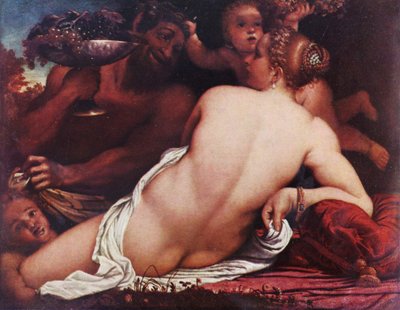 Niemiecki: Bachantka Wenus z satyrem i kupidynami autorstwa Annibale Carracci