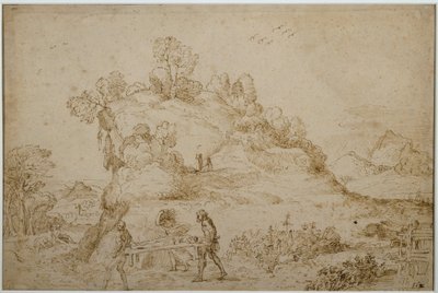 Krajobraz i postacie autorstwa Annibale Carracci