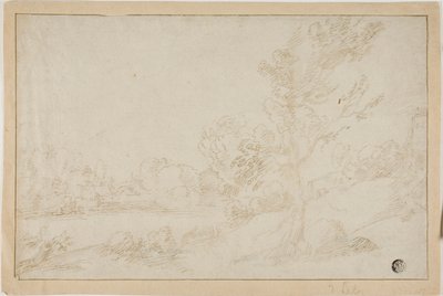 Krajobraz z brzegiem rzeki autorstwa Annibale Carracci