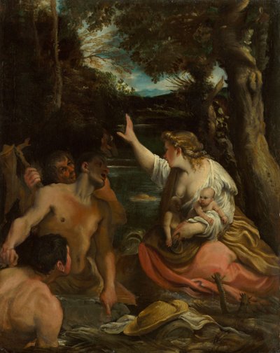 Latona i licyjscy chłopi Latona w ochronie swoich dzieci, 1585. autorstwa Annibale Carracci