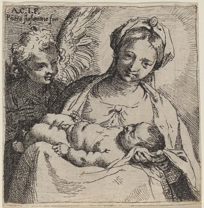 Madonna z Dzieciątkiem z Aniołem autorstwa Annibale Carracci