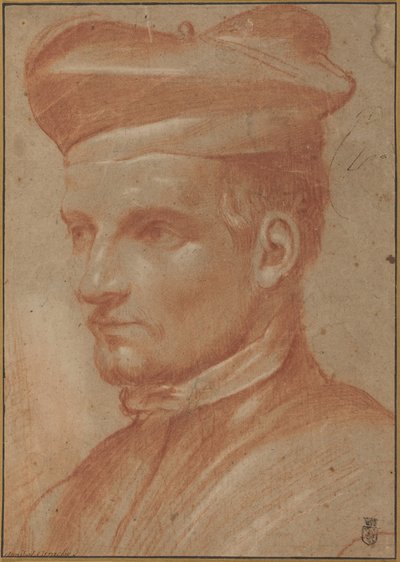 Portret duchownego w birecie autorstwa Annibale Carracci