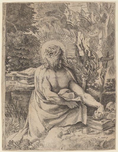 Święty Hieronim na pustkowiu autorstwa Annibale Carracci