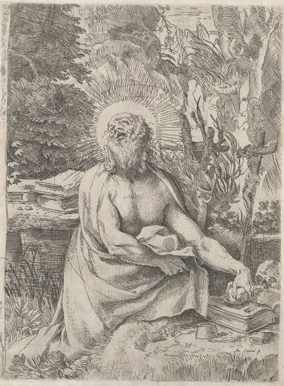 Święty Hieronim na pustkowiu, ca. 1591. autorstwa Annibale Carracci