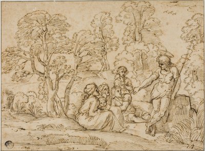 Święty Jan Chrzciciel głosi kazania autorstwa Annibale Carracci