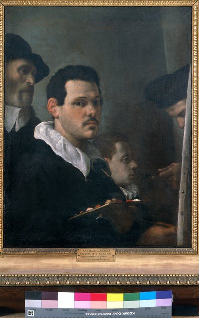 Autoportret z innymi postaciami, ok. 1593 (olej na płótnie) autorstwa Annibale Carracci