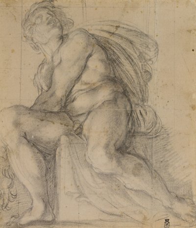 Badanie dla ignudo autorstwa Annibale Carracci