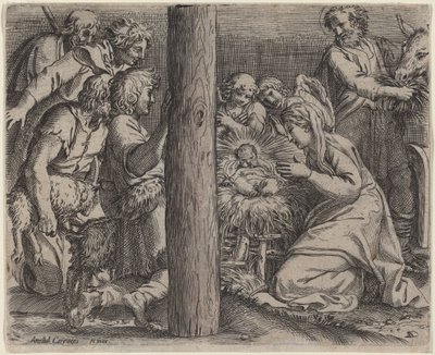 Adoracja pasterzy autorstwa Annibale Carracci
