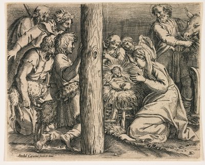 Pokłon pasterzy autorstwa Annibale Carracci