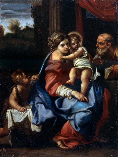 Święta Rodzina z Janem Chrzcicielem jako chłopcem, koniec XVI lub początek XVII wieku. autorstwa Annibale Carracci