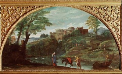 Lot do Egiptu. Obraz Annibale Carracci dit Carrache (1560-1609). Wymiary: 122x230 cm. Galleria Doria Pamphilj, Rzym, Włochy. autorstwa Annibale Carracci