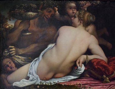 Wenus, dwóch satyrów i Kupidyn autorstwa Annibale Carracci