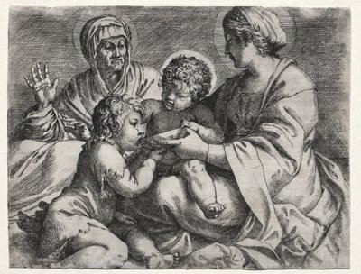 Dziewica z miską autorstwa Annibale Carracci