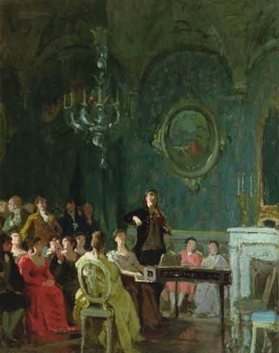 Koncert Paganiniego (olej na płótnie) autorstwa Annibale Gatti