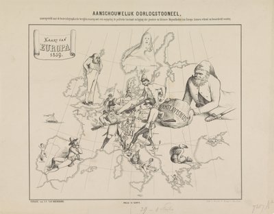Wizualna scena wojenna / Mapa Europy w 1859 (tytuł na obiekcie) autorstwa Anonymous