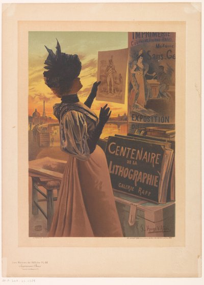 Reklama wystawy Exposition du Centenaire de la Lithographie organizowanej przez Galerie Rapp Les Maîtres de l