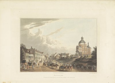 Afvoer van Franse kanonnen door Waterloo Waterloo. Przeniesienie francuskiej armaty z pola bitwy, 24 lipca 1815 r. (tytuł na obiekcie) autorstwa Anonymous