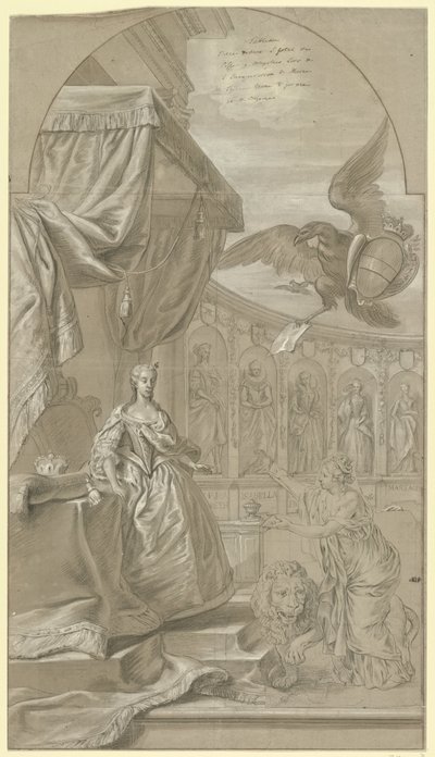 Alegoria objęcia urzędu arcyksiężnej Marii Anny jako regentki, 1744 autorstwa Anonymous