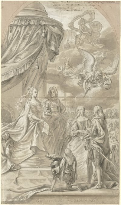 Alegoria małżeństwa arcyksiężnej Marii Anny Austrii i Karola Aleksandra Lotaryńskiego, 1744 autorstwa Anonymous