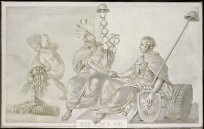 Alegoria „Traktatu o przyjaźni i handlu między Stanami Generalnymi Zjednoczonych Niderlandów a Stanami Zjednoczonymi Ameryki”, Haga, 7 października 1782 autorstwa Anonymous