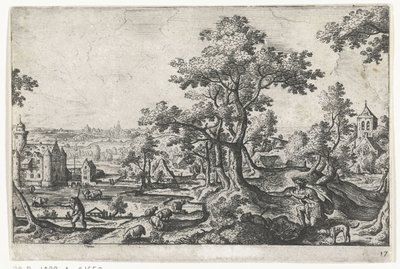 Apollo zabija Coronisa Pejzaże ze scenami mitologicznymi i biblijnymi (tytuł serii) autorstwa Anonymous