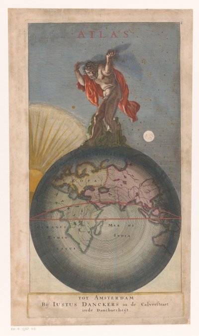 Atlas na świecie Strona tytułowa dla: Justus Danckerts, Atlas, s.a. autorstwa Anonymous