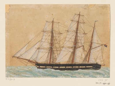 Szczekać na morzu Barka „Deshima”, przeprawa dziobem Biafry, 1 listopada 1858 r. autorstwa Anonymous