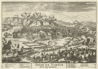 Beleg van Namen drzwi koning Willem III, 1695 Siege de Nameur Roy Guiljaum (tytuł na obiekcie) Siły Europy, Azji, Afryki i Ameryki (...) Jak również mapy Wybrzeży Francji i Hiszpanii (tytuł serii na obiekcie) autorstwa Anonymous