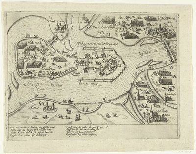 Oblężenie Schenkenschans przez Hiszpanów, 1599 Forialicium Schenckianum (tytuł na obiekcie) autorstwa Anonymous