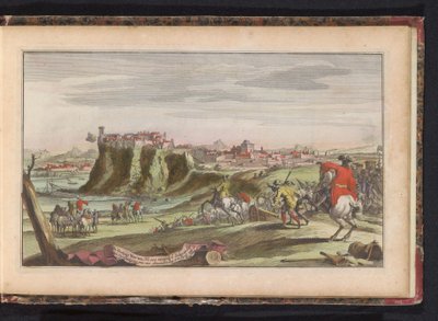 Oblężenie Verui, ok. 1702 Twierdza Verua. Po trudnym oblężeniu i walecznej obronie przez sześć miesięcy poddał się Francuzom 8 kwietnia (tytuł na obiekcie) autorstwa Anonymous