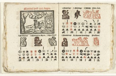 Strony z prognozą na marzec 1712 r. autorstwa Anonymous