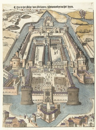 Castello Sforza To jest zamek Melanen/gheconterfeyt po życiu (tytuł na obiekcie) autorstwa Anonymous