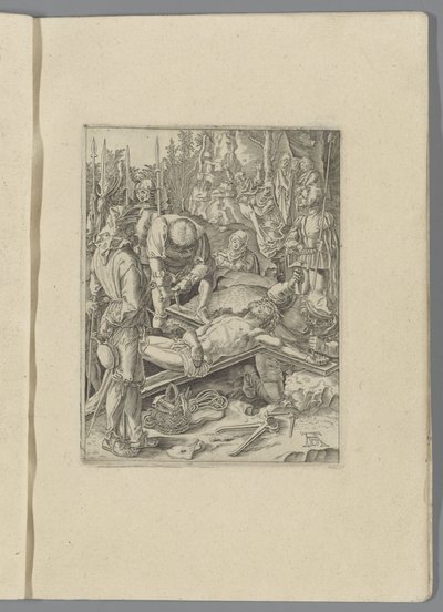 Chrystus przybity do krzyża Mała Pasja (tytuł serii) Passio Christi Ab Alberto Durer Nurenburgensi Effigiata (tytuł serii) autorstwa Anonymous