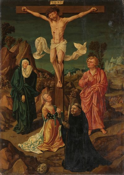 Ukrzyżowanie z Dziewicą, Św. Janem, Marią Magdaleną, Dawczynią autorstwa Anonymous