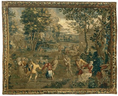 Tańczący rolnicy i hodowcy owiec Życie ludowe do Teniers (tytuł serii) autorstwa Anonymous