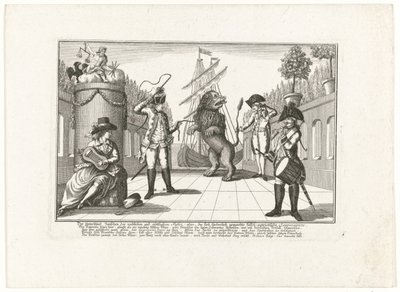 De Hollandse Leeuw autorstwa Pruisena, 1787 Różnica między sprawiedliwością świecką a boską, czyli wyśmiewaną suwerennością fałszywie patriotyczną (...) (tytuł na przedmiocie) autorstwa Anonymous
