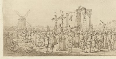 Trumna Ledenberga zawieszona na szubienicy, 1619 autorstwa Anonymous