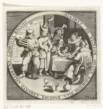 W dniu lutowym, Vastenavond, ok. godz. 1600 De twaalf maanden van het jaar verbeeld in scènes uit het volksleven (tytuł serii) Schematy 12 miesięcy z ich operacjami i ich zastosowaniem do znaków zodiaku, podzielone na cztery części roku (tytuł serii na obi autorstwa Anonymous